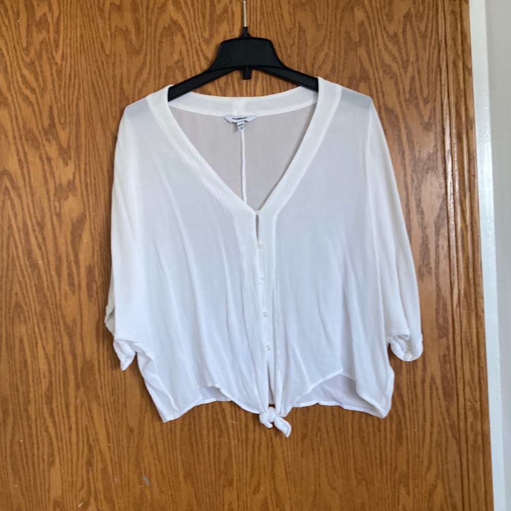 Bright white relaxed fit express top never worn